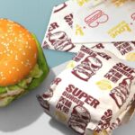 Branded greaseproof paper for burgers